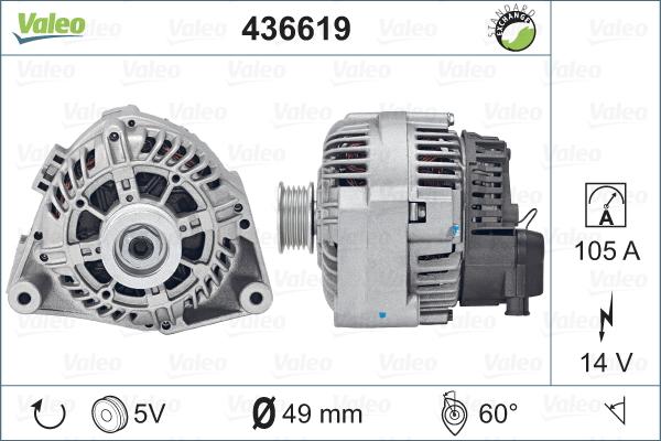 Valeo 436619 - Генератор vvparts.bg