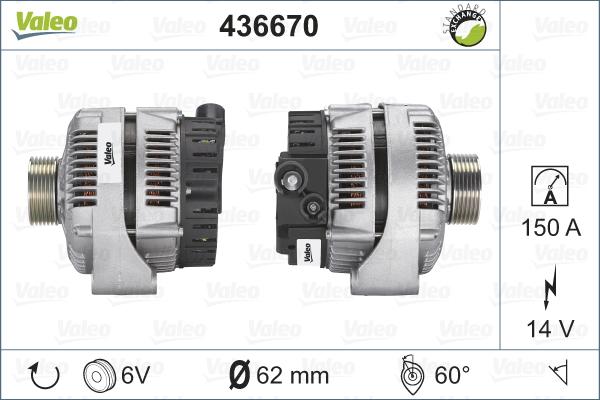 Valeo 436670 - Генератор vvparts.bg