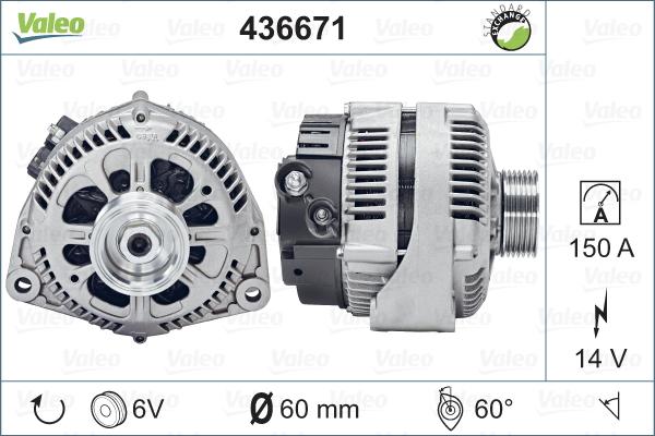 Valeo 436671 - Генератор vvparts.bg