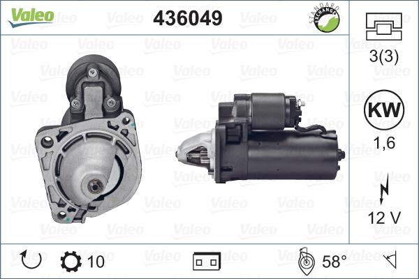 Valeo 436049 - Стартер vvparts.bg