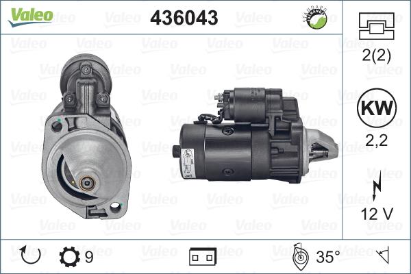 Valeo 436043 - Стартер vvparts.bg