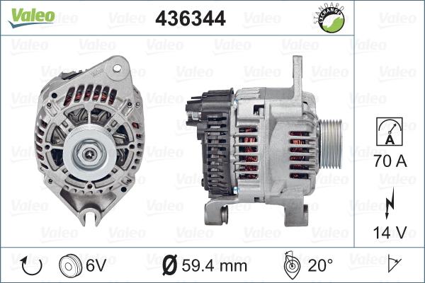 Valeo 436344 - Генератор vvparts.bg