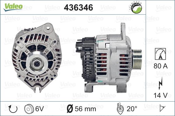 Valeo 436346 - Генератор vvparts.bg