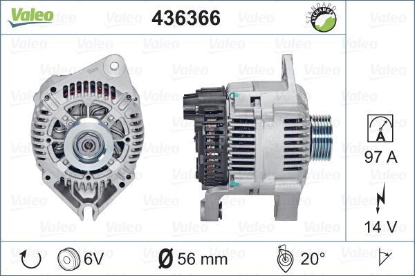 Valeo 436366 - Генератор vvparts.bg