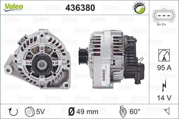 Valeo 436380 - Генератор vvparts.bg