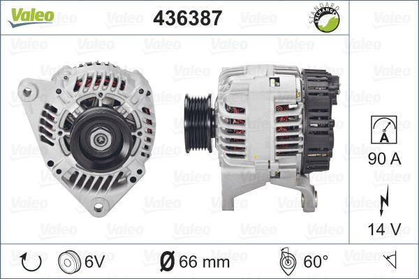 Valeo 436387 - Генератор vvparts.bg