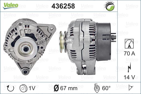 Valeo 436258 - Генератор vvparts.bg