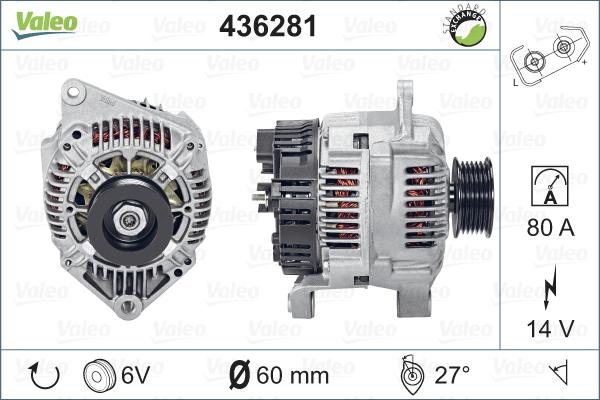 Valeo 436281 - Генератор vvparts.bg