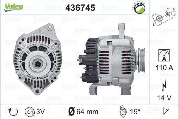 Valeo 436745 - Генератор vvparts.bg