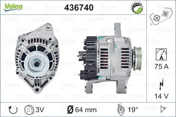 Valeo 436740 - Генератор vvparts.bg