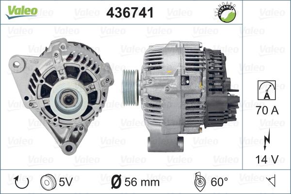 Valeo 436741 - Генератор vvparts.bg