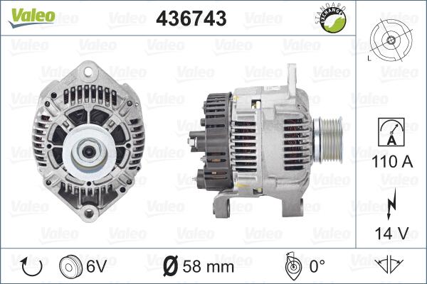 Valeo 436743 - Генератор vvparts.bg