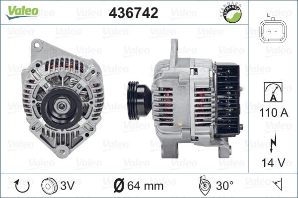 Valeo 436742 - Генератор vvparts.bg