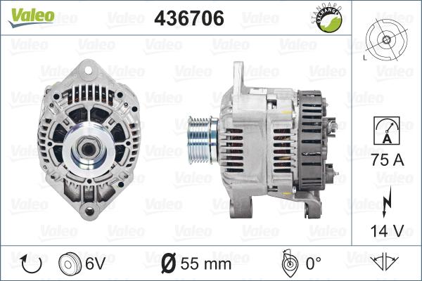 Valeo 436706 - Генератор vvparts.bg