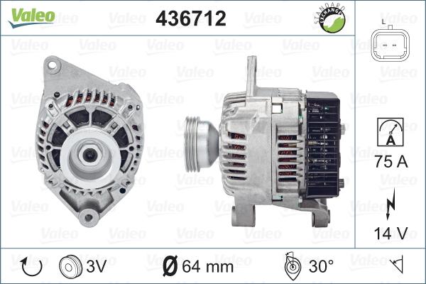 Valeo 436712 - Генератор vvparts.bg