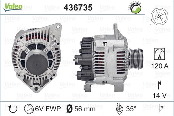 Valeo 436735 - Генератор vvparts.bg