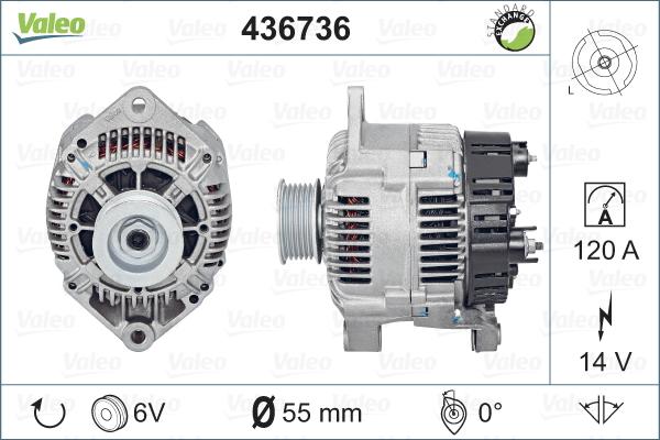 Valeo 436736 - Генератор vvparts.bg