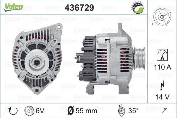 Valeo 436729 - Генератор vvparts.bg