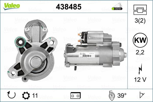 Valeo 438485 - Стартер vvparts.bg