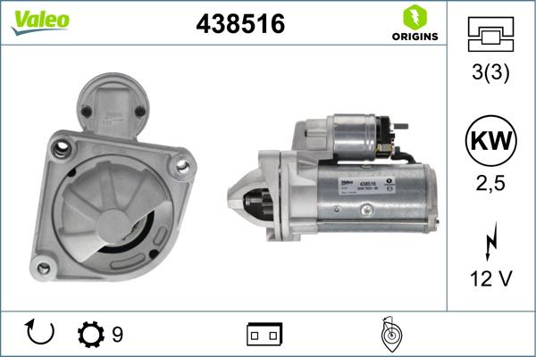 Valeo 438516 - Стартер vvparts.bg