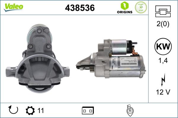 Valeo 438536 - Стартер vvparts.bg