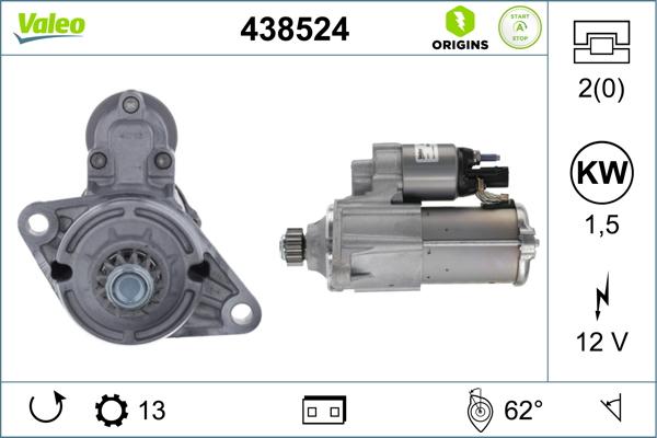 Valeo 438524 - Стартер vvparts.bg