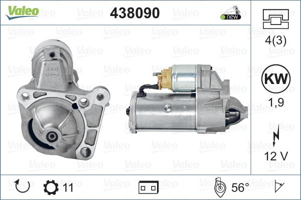 Valeo 438090 - Стартер vvparts.bg