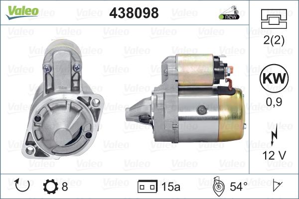 Valeo 438098 - Стартер vvparts.bg