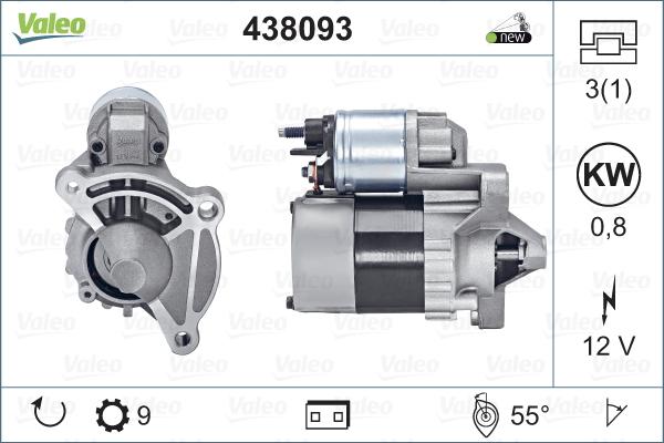 Valeo 438093 - Стартер vvparts.bg