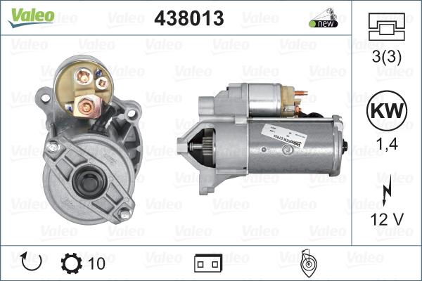 Valeo 438013 - Стартер vvparts.bg