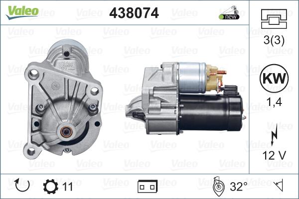 Valeo 438074 - Стартер vvparts.bg