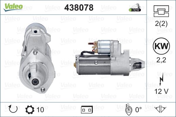 Valeo 438078 - Стартер vvparts.bg