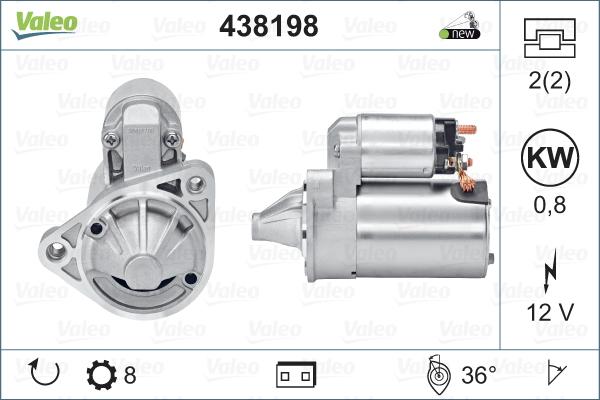 Valeo 438198 - Стартер vvparts.bg