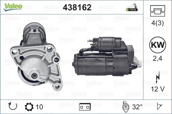 Valeo 438162 - Стартер vvparts.bg