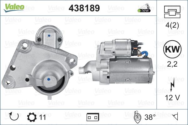 Valeo 438189 - Стартер vvparts.bg