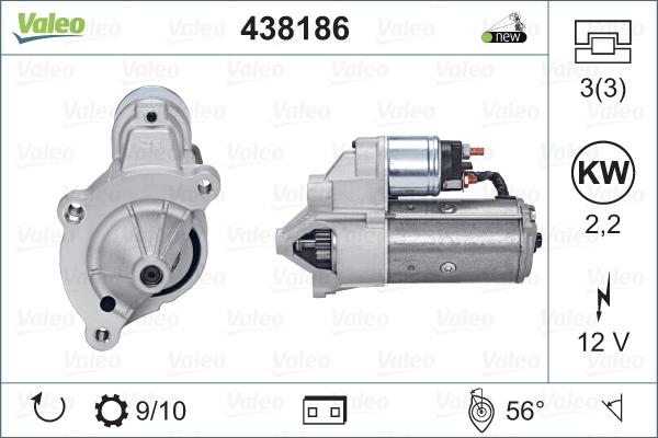 Valeo 438186 - Стартер vvparts.bg