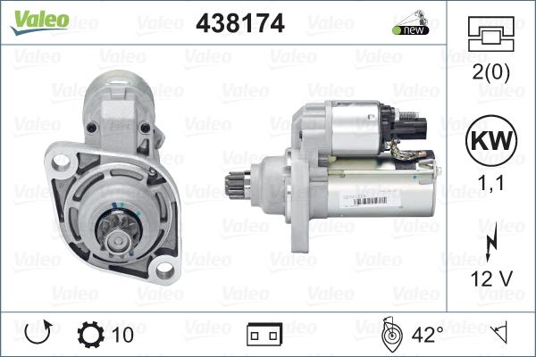 Valeo 438174 - Стартер vvparts.bg