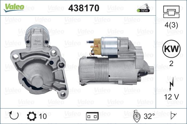 Valeo 438170 - Стартер vvparts.bg