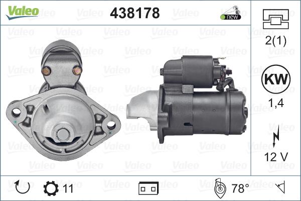 Valeo 438178 - Стартер vvparts.bg