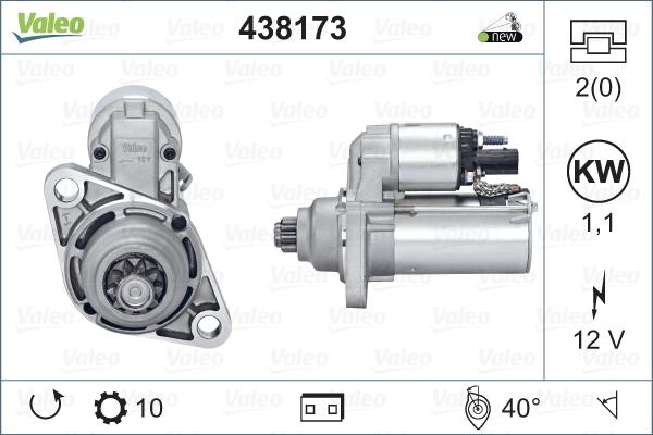 Valeo 438173 - Стартер vvparts.bg