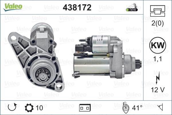 Valeo 438172 - Стартер vvparts.bg