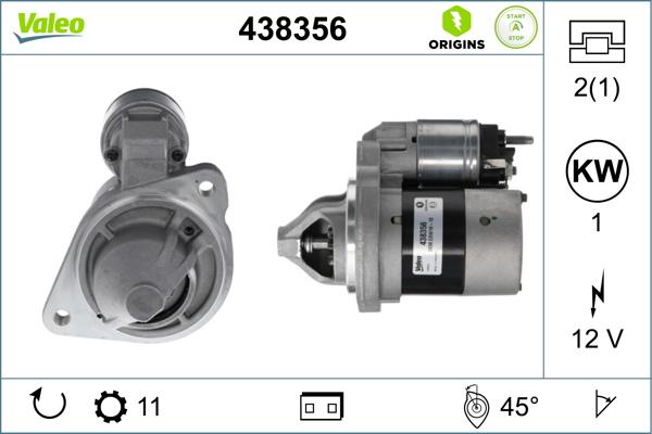 Valeo 438356 - Стартер vvparts.bg