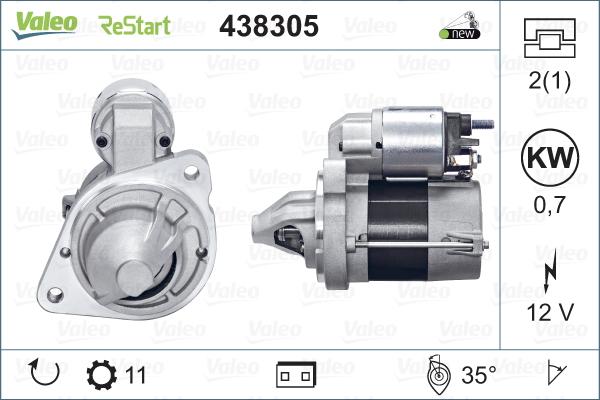 Valeo 438305 - Стартер vvparts.bg