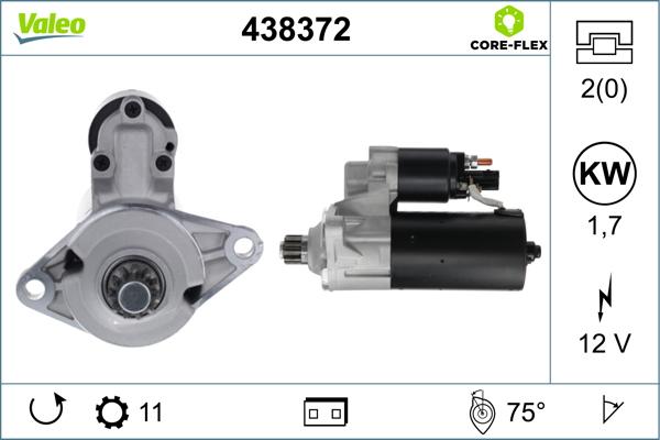 Valeo 438372 - Стартер vvparts.bg