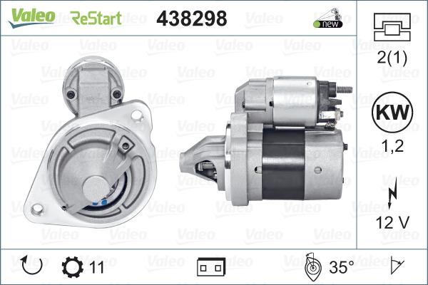 Valeo 438298 - Стартер vvparts.bg