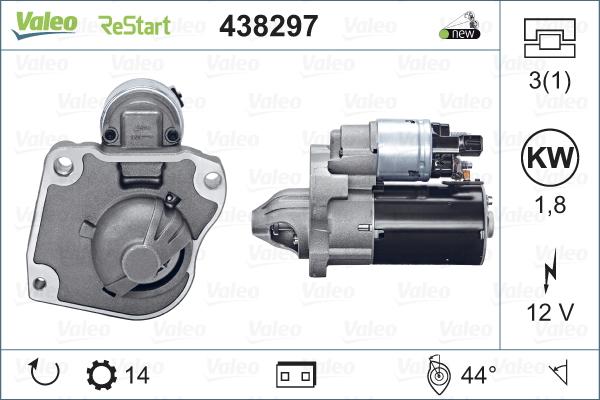 Valeo 438297 - Стартер vvparts.bg