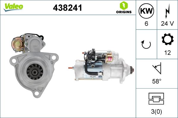 Valeo 438241 - Стартер vvparts.bg