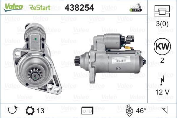 Valeo 438254 - Стартер vvparts.bg