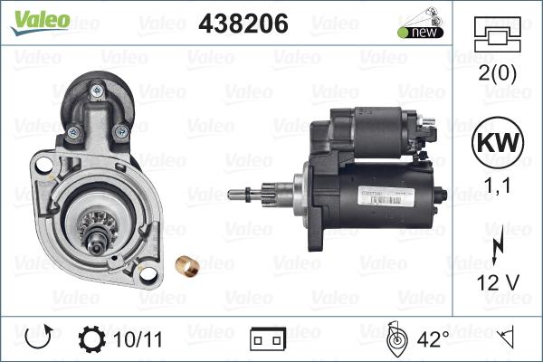 Valeo 438206 - Стартер vvparts.bg