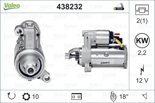 Valeo 438232 - Стартер vvparts.bg